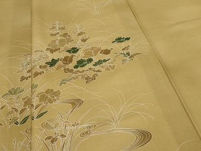 平和屋着物＊夏物 訪問着 絽 流水花文 正絹 逸品 AABG9168jd