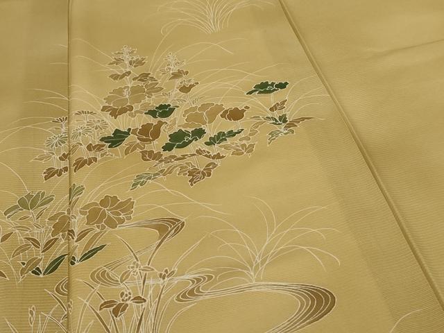 平和屋着物＊夏物 訪問着 絽 流水花文 正絹 逸品 AABG9168jd