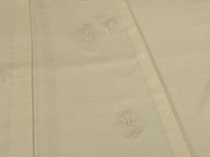 平和屋着物＊夏物 無地絵羽訪問着 絽 刺繍 鳥の子色 正絹 逸品 AABG9170jd