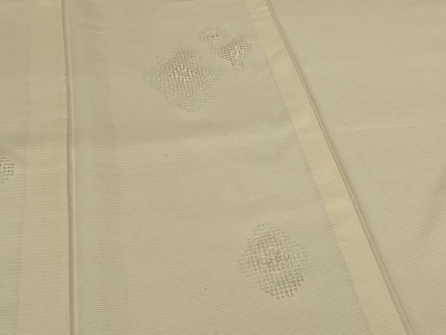 平和屋着物＊夏物 無地絵羽訪問着 絽 刺繍 鳥の子色 正絹 逸品 AABG9170jd