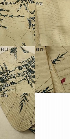 平和屋着物＊夏物 小紋 絽 草花文 正絹 逸品 AABG9173jd