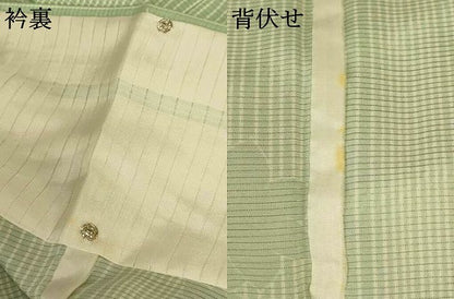 平和屋着物＊夏物 小紋 絽 草花文 反端付き 正絹 逸品 AABG9176jd