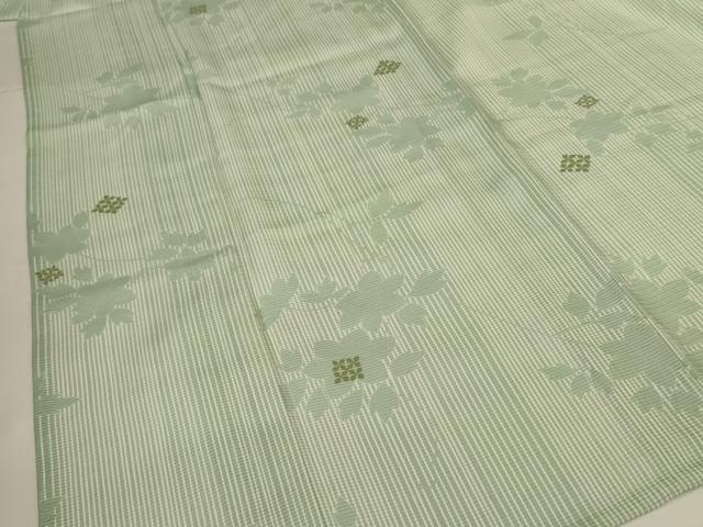 平和屋着物＊夏物 小紋 絽 草花文 反端付き 正絹 逸品 AABG9176jd