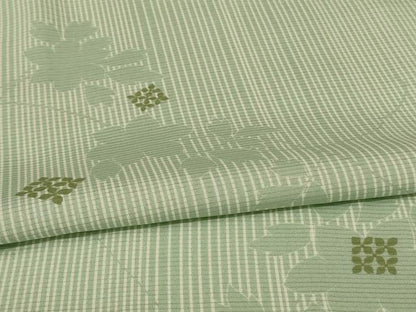 平和屋着物＊夏物 小紋 絽 草花文 反端付き 正絹 逸品 AABG9176jd