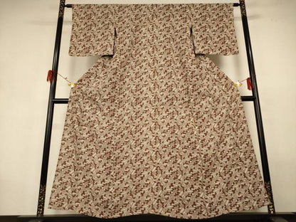 平和屋着物＊夏物　小紋　絽　菊　正絹　逸品　AABG9179jd