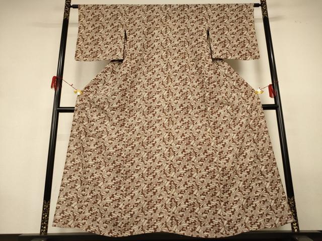 平和屋着物＊夏物　小紋　絽　菊　正絹　逸品　AABG9179jd