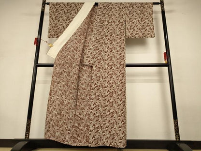 平和屋着物＊夏物　小紋　絽　菊　正絹　逸品　AABG9179jd