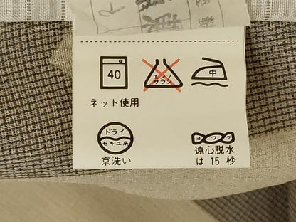 平和屋着物＊夏物 小紋 紗 舞花文 洗える着物 AABG9185jd
