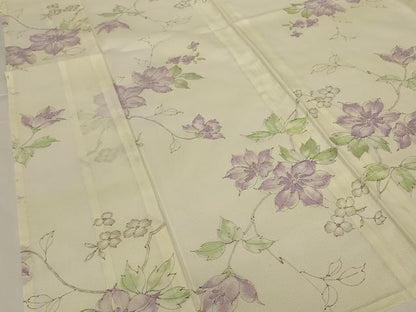 平和屋着物＊夏物 小紋 絽 手描き 草花文 洗える着物 AABG9186jd