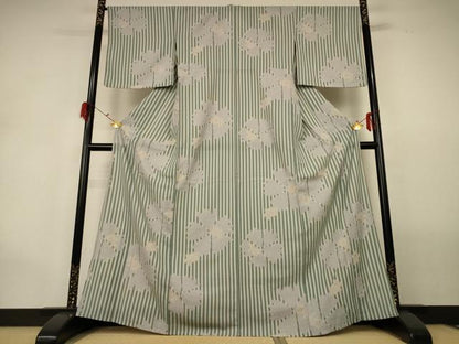 平和屋着物＊夏物 小紋 紗 舞花文 兎 洗える着物 AABG9193jd