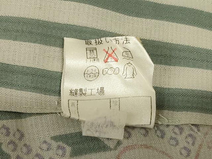 平和屋着物＊夏物 小紋 紗 舞花文 兎 洗える着物 AABG9193jd