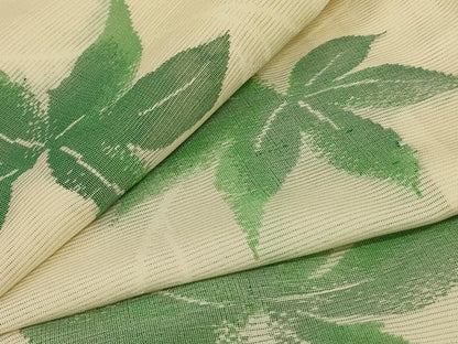 平和屋着物＊夏物 小紋 絽 舞葉文 正絹 逸品 AABG9196jd