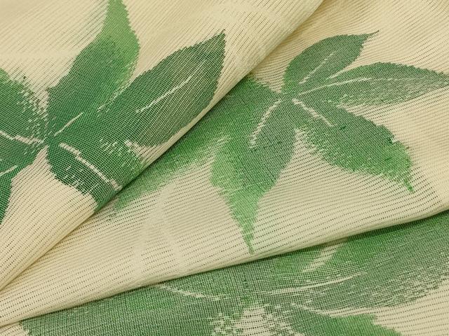 平和屋着物＊夏物 小紋 絽 舞葉文 正絹 逸品 AABG9196jd