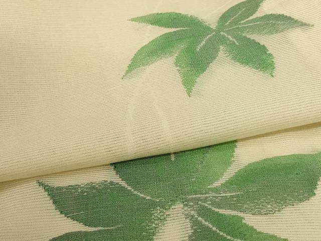 平和屋着物＊夏物 小紋 絽 舞葉文 正絹 逸品 AABG9196jd