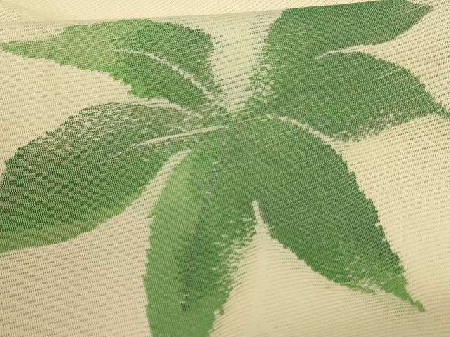 平和屋着物＊夏物 小紋 絽 舞葉文 正絹 逸品 AABG9196jd