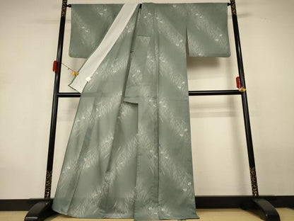 平和屋着物＊夏物 小紋 絽 草花文 暈し染め 洗える着物 AABG9197jd