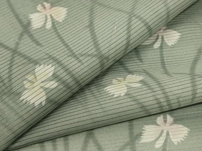 平和屋着物＊夏物 小紋 絽 草花文 暈し染め 洗える着物 AABG9197jd