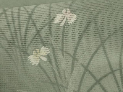 平和屋着物＊夏物 小紋 絽 草花文 暈し染め 洗える着物 AABG9197jd