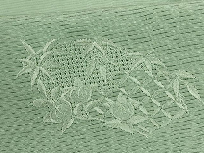 平和屋着物＊夏物 無地絵羽訪問着 絽 刺繍 地紙草花文 薄萌葱色 正絹 逸品 AABG9208jd