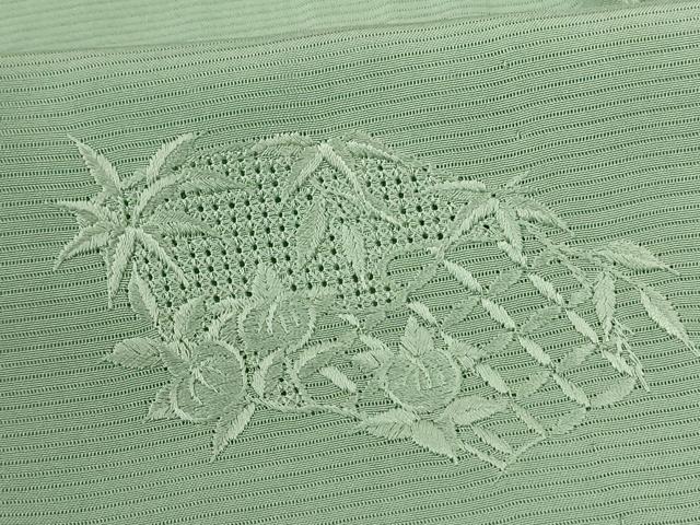 平和屋着物＊夏物 無地絵羽訪問着 絽 刺繍 地紙草花文 薄萌葱色 正絹 逸品 AABG9208jd