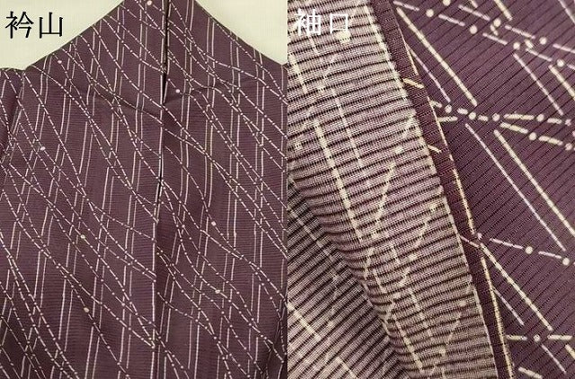 平和屋着物＊夏物 小紋 絽 縞 正絹 逸品 AABG9209jd