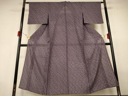 平和屋着物＊夏物 小紋 絽 縞 正絹 逸品 AABG9209jd