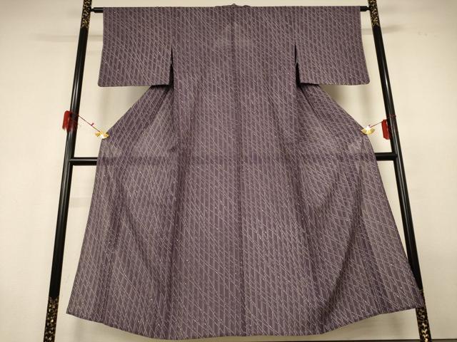 平和屋着物＊夏物 小紋 絽 縞 正絹 逸品 AABG9209jd