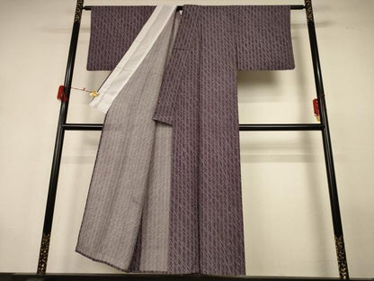 平和屋着物＊夏物 小紋 絽 縞 正絹 逸品 AABG9209jd