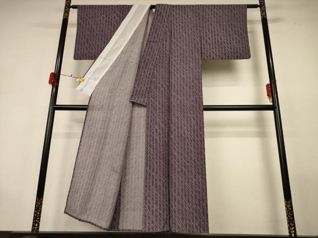 平和屋着物＊夏物 小紋 絽 縞 正絹 逸品 AABG9209jd