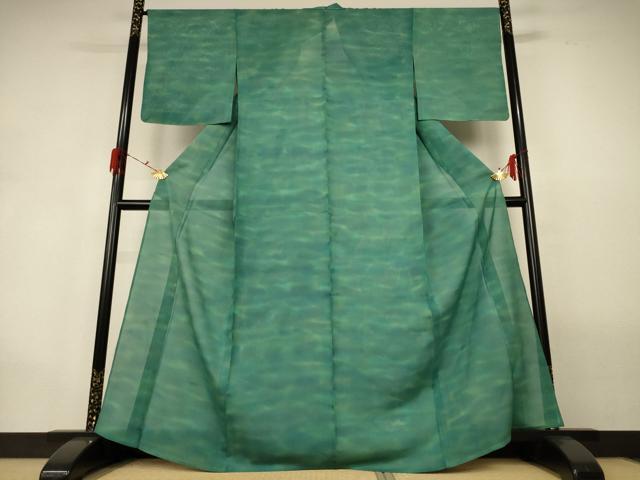 平和屋着物＊夏物 小紋 絽 霞文 暈し染め 正絹 逸品 AABG9210jd