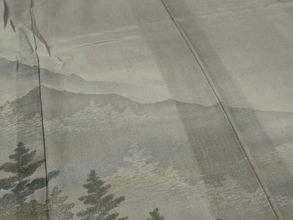 平和屋着物＊夏物 訪問着 紗 手描き 風景文 正絹 逸品 未使用 AABG9214jd