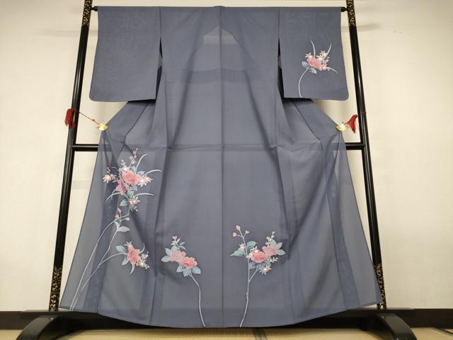 平和屋着物＊夏物 訪問着 絽 草花文 正絹 逸品 未使用 AABG9215jd