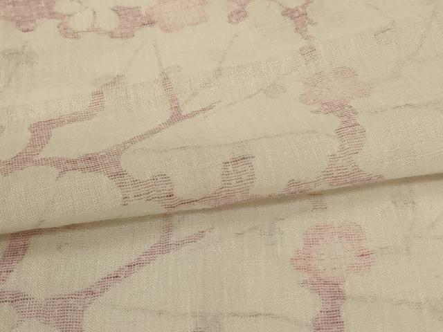 平和屋着物＊夏物 小紋 紗 枝梅文 洗える着物 AABG9217jd