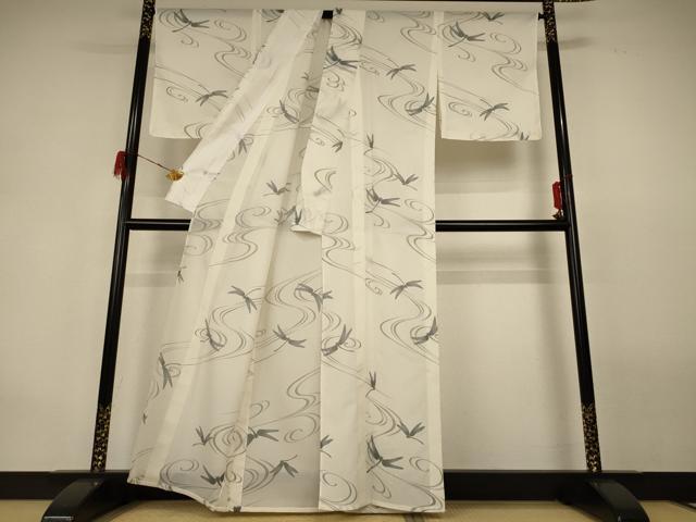 平和屋着物＊夏物 小紋 絽 流水文 勝虫 洗える着物 AABG9219jd