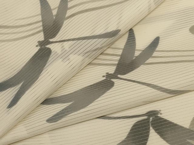 平和屋着物＊夏物 小紋 絽 流水文 勝虫 洗える着物 AABG9219jd