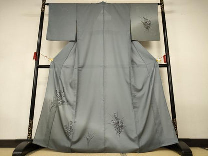 平和屋着物＊夏物 訪問着 絽 草花文 暈し染め 洗える着物 AABG9220jd