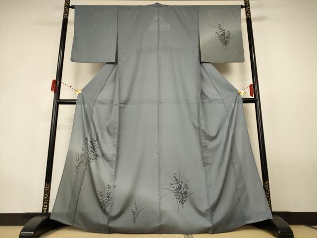 平和屋着物＊夏物 訪問着 絽 草花文 暈し染め 洗える着物 AABG9220jd