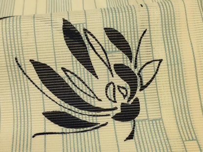 平和屋着物＊夏物　小紋　絽　草花文　ロング丈　洗える着物　AABG9226jd