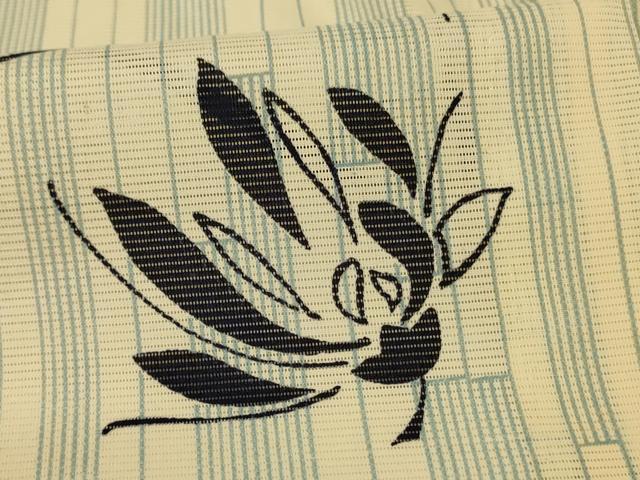 平和屋着物＊夏物　小紋　絽　草花文　ロング丈　洗える着物　AABG9226jd