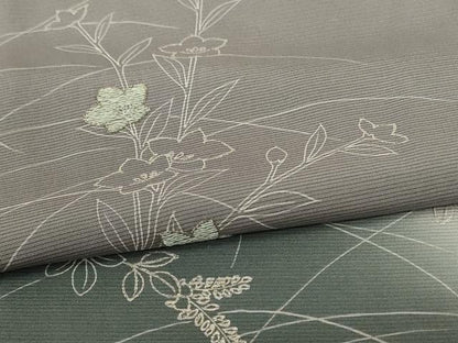 平和屋着物＊夏物 訪問着 絽 刺繍 草花文 暈し染め 銀彩 正絹 逸品 AABG9227jd