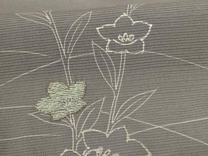平和屋着物＊夏物 訪問着 絽 刺繍 草花文 暈し染め 銀彩 正絹 逸品 AABG9227jd