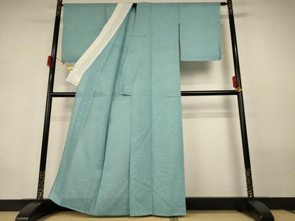 平和屋着物＊夏物 色無地 立波紋紗 錆青磁色 正絹 逸品 AABG9229jd