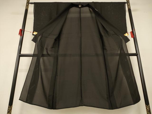 平和屋着物＊夏物　男性　黒紋付　絽　正絹　逸品　AABG9231jd