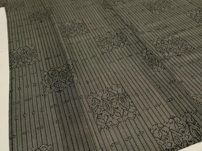 平和屋着物＊夏物　小紋　紗　幾何学文様　正絹　逸品　AABG9236jd