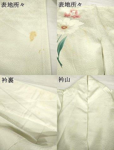 平和屋着物▽豪華振袖 単衣 流水草花文 正絹 逸品 AABG9242ck