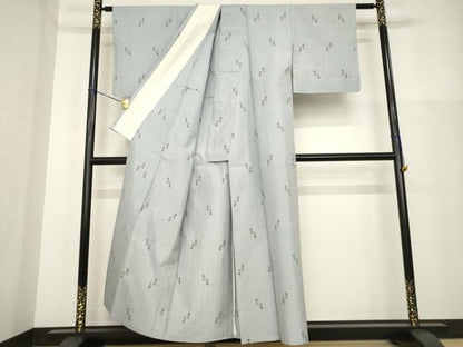 平和屋着物▽上質な紬 単衣 琉球絣文様 正絹 逸品 未使用 AABG9244ck