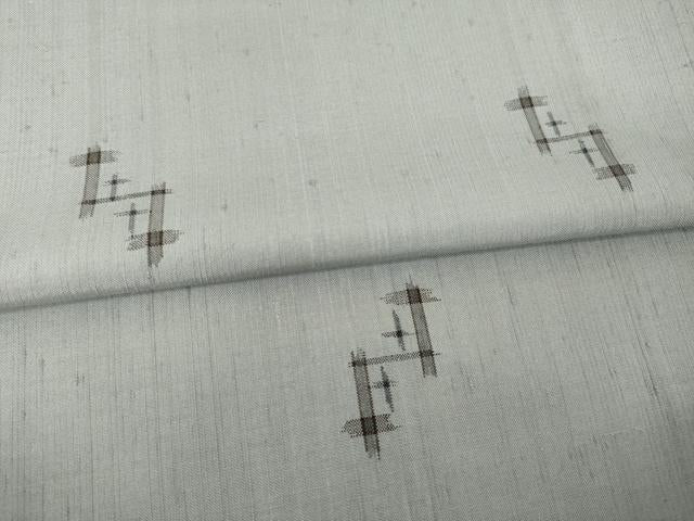 平和屋着物▽上質な紬 単衣 琉球絣文様 正絹 逸品 未使用 AABG9244ck