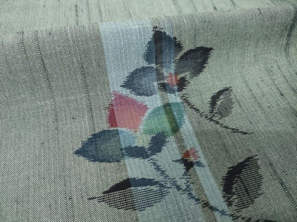 平和屋着物▽上質な紬 単衣 舞花文 正絹 逸品 AABG9249ck