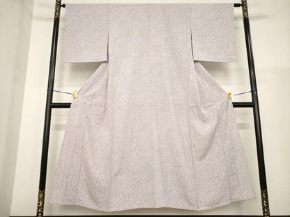 平和屋着物▽上質な小紋 単衣 みつば葵 正絹 逸品 AABG9250ck