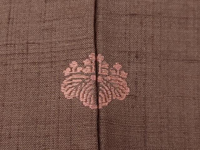 平和屋着物▽上質な紬 単衣 色無地 煤竹色 正絹 逸品 AABG9252ck